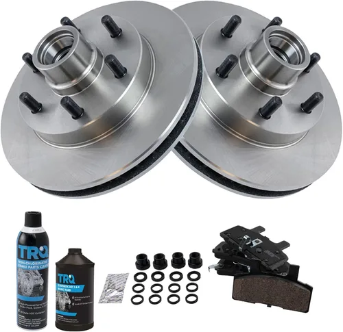 Miniatura 3 de TRQ Kit de pastillas de freno delantero y rotor, kit químico de freno, pastillas de freno de cerámica compatible con Chevrolet C2500 1996-2002