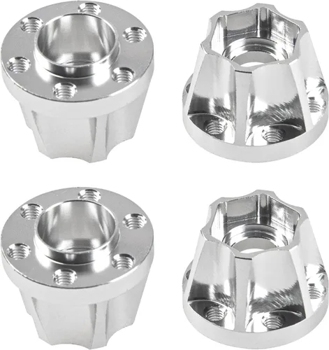 Miniatura 13 de Metal RC Cubo Hexagonal de Rueda de 12 mm Extensión Combinador Compatible con Llanta de 1.9/2.2 pulgadas Axial SCX10 Traxxas TRX4 D90 1/10 RC Negro