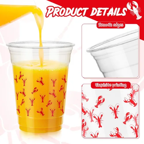 Miniatura 3 de Tanlade 50 tazas de plástico de 12 onzas para hervir cangrejos de langosta vasos desechables para fiestas de cangrejos para langosta, mariscos
