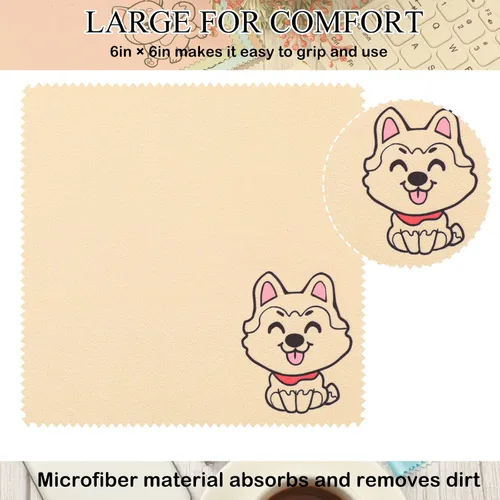 Miniatura 5 de WILLBOND Paño de limpieza de microfibra con diseño de perro, paño de microfibra suave multicolor para lentes, lentes de cámara, pantallas