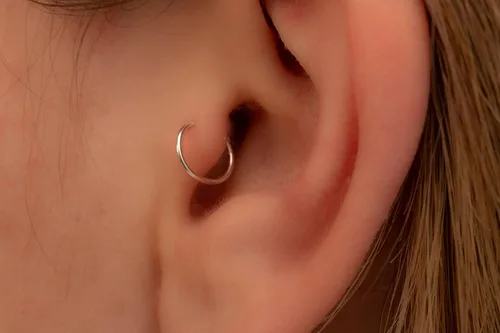Miniatura 83 de Aretes de aro de oro de plata – Aretes de aro para mujer, dos piezas de aros de plata fina rellenos de oro, aro de hélice, anillo de tragus, aro