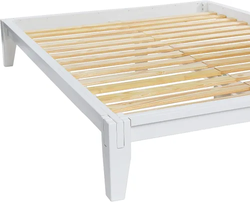Miniatura 5 de Main + Mesa Yume - Cama moderna de plataforma de madera maciza con carpintería japonesa, acabado negro, tamaño Queen