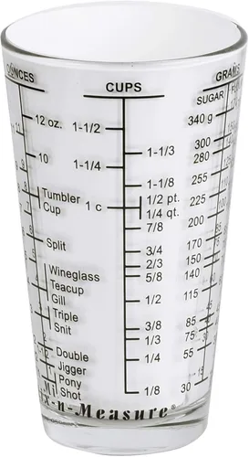 Miniatura 3 de Kolder 26100 Mix N Measure - Vaso de medición para líquidos y secos, vidrio pesado, multiuso