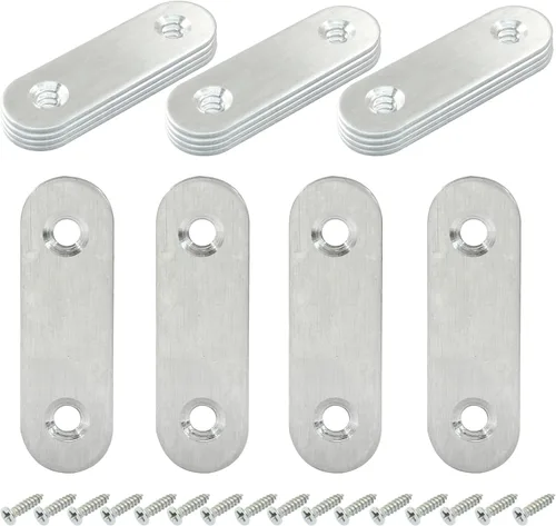 Miniatura 19 de Paquete de 16 soportes rectos de placa plana de acero inoxidable de 1.5 pulgadas, soporte de metal plano de 1.5 pulgadas, soportes de metal de 1.5