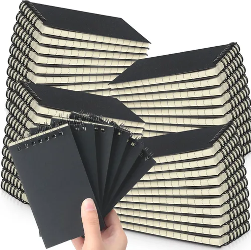 Miniatura 18 de Tenceur 100 piezas de cuadernos de bolsillo pequeños a granel, 3 x 5 pulgadas, cuadernos de notas en espiral mini con tapa superior, cuadernos