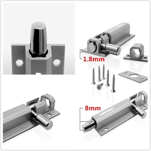 Miniatura 5 de Puertas y ventanas de aleación de aluminio exquisitas de alta calidad, la calidad universal del perno de color níquel es confiable (1.97 pulgadas)