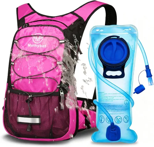 Miniatura 17 de Mothybot - Mochila de hidratación aislada con depósito de 2 litros sin bisfenol A (BPA) y almacenamiento, mochila de senderismo para hombres