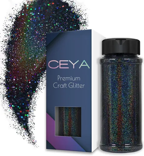 Miniatura 12 de Ceya 110g/ 3.8oz Polvo de Purpurina Holográfica Ultra Fina Láser Verde 1/128” 0.008” 0.2mm para Slime, Resina Epoxy, Manualidades, Vaso, Joyería