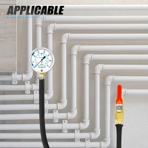 Miniatura 7 de MEANLIN MEASURE Kit de Prueba de Presión de Gas Colector WC de 0-35", Kit de Manómetro para Gas Natural o Gas LP con Manguera de 40 Pies, Accesorio