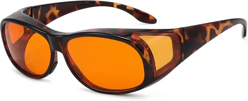 Miniatura 11 de Eyekepper Reducción de Luz Azul al 100%, Gafas de Computadora de Bloqueo Anti-Azul Fitover con Lente Extra Ámbar 1804-negro-100% bloqueo de luz azul