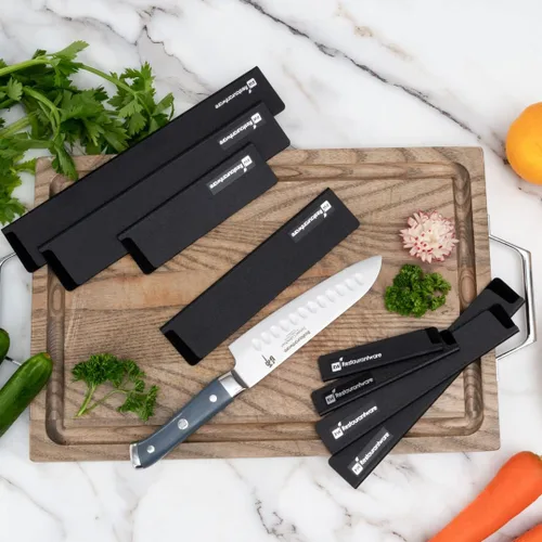 Miniatura 3 de Sensei - Juego de 8 protectores de cuchillos para cuchillos de cocina, forro de fieltro, protectores de cuchillas de plástico negro, duradero, a
