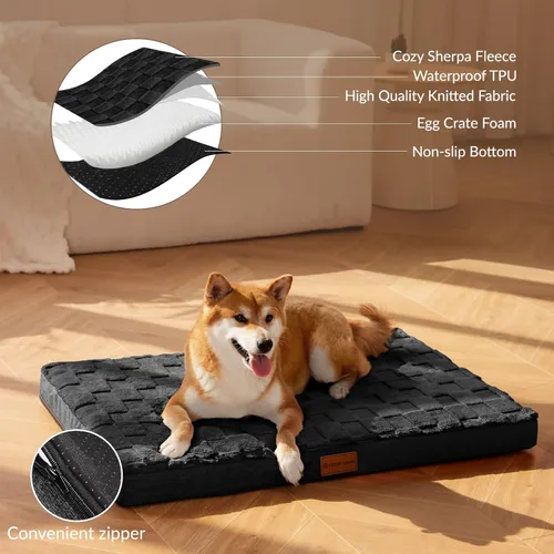 Miniatura 2 de Patas Lague Cama Ortopédica para Perros de Tamaño Grande 36''X24'', Impermeable Suave Cómoda de Espuma Egg Crate Camas Grandes para Mascotas