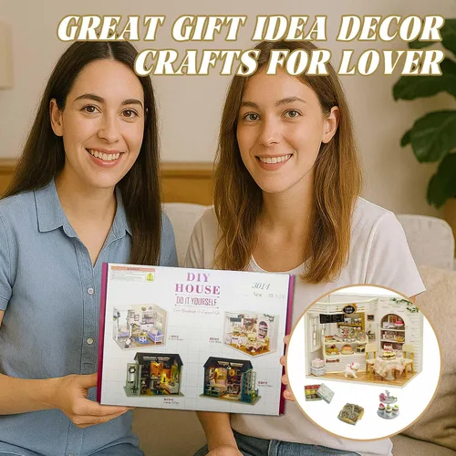 Miniatura 4 de Kisoy Romántica y linda casa de muñecas en miniatura, kit de casa de bricolaje, habitación creativa, regalo perfecto para amigos, amantes y Diario