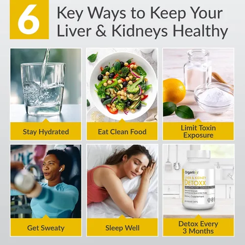 Miniatura 6 de Organixx Suplemento de limpieza de apoyo para el riñón y el hígado, fórmula herbaria Reishi de cardo mariano para salud digestiva, salud renal e