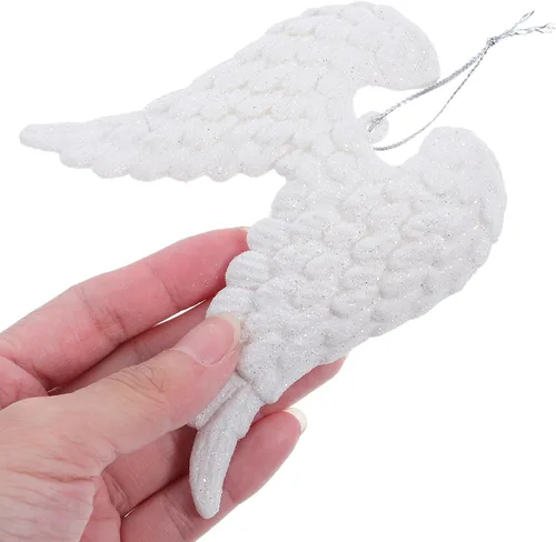 Miniatura 6 de MAGICLULU 3 piezas de adornos de Navidad alas de ángel blancas alas de ángel adorno de fiesta de Navidad plástico para decoración del hogar