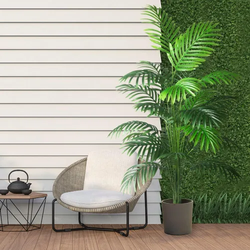 Miniatura 8 de 2 plantas artificiales grandes de 4 pies, palmeras artificiales falsas, hojas de palmera tropicales, plantas de palmera falsas, árbol alto