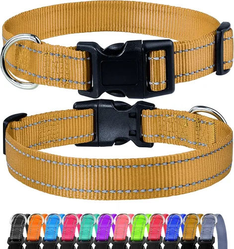 Miniatura 17 de FunTags Collar reflectante para perros, collares de nailon resistentes para perros pequeños machos y hembras, collar ajustable para perros