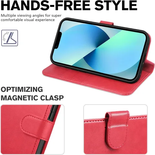 Miniatura 5 de TUCCH Funda tipo cartera para iPhone 13 de 6.1 pulgadas 5G, [Bloqueo RFID] Soporte con ranuras para tarjetas