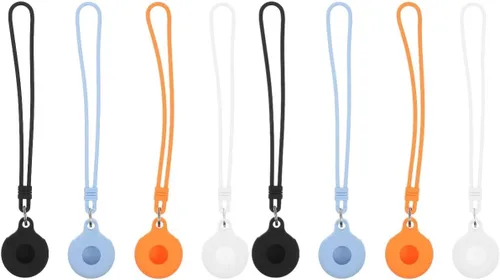 Mikikit Llavero para azulejos, 8 piezas, accesorio protector de color para mascotas, etiqueta ligera para equipaje, silicona para agua, funda