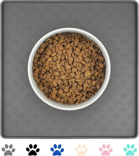 Miniatura 40 de Ptlom - Tapete para mascotas para perros y gatos, impermeable de silicona para cuencos de alimentación de mascotas para comida y agua, para perros
