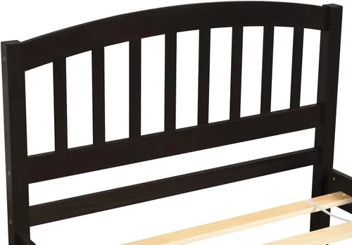Miniatura 7 de Harper & Bright Designs Cama individual con cama nido, cama individual de plataforma de madera con cabecera y base de colchón estribo, fuerte