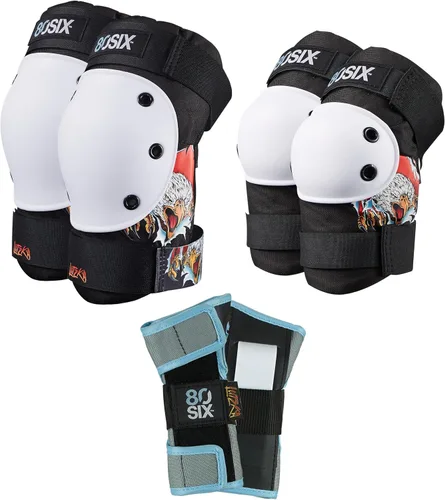 Miniatura 7 de 80SIX Juego de almohadillas multideporte: equipo de protección para patineta, ciclismo, patinaje sobre ruedas y scooter