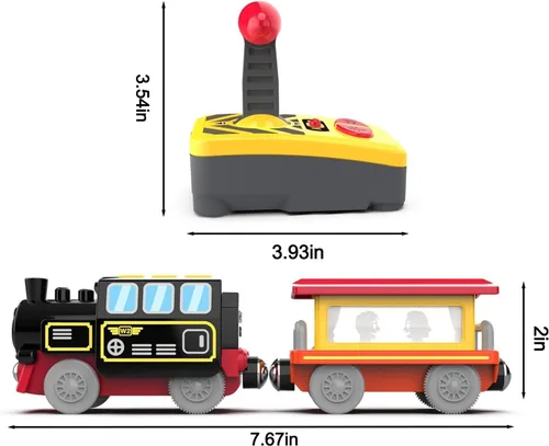 Miniatura 4 de Trenes motorizados para pista de madera, tren de control remoto con conexión magnética, juego de trenes de locomotora a batería compatible
