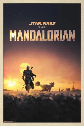 Miniatura 7 de Trends International Star Wars: The Mandalorian - Póster de pared de una hoja D23, 14.725 x 22.375 pulgadas, versión enmarcada de madera de granero