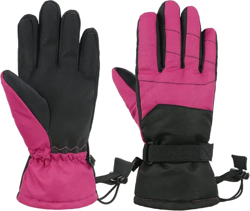 American Trends Guantes de nieve para niños, guantes de invierno impermeables, guantes de esquí para niños y niñas, clima frío, guantes de snowboard