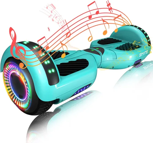 SIMATE Hoverboard - Aeropatineta Bluetooth todo terreno con luces LED y control de aplicación, regalos para niños, adultos, niñas, niños, para todas