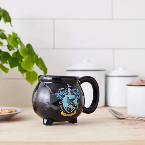 Miniatura 5 de Silver Buffalo Harry Potter Hogwarts House Ravenclaw Crest Cauldron - Taza de cerámica esculpida en 3D, 20 onzas
