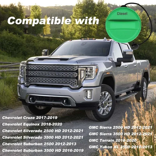 Miniatura 4 de Tapa de llenado de depósito de combustible compatible con Chevy Cruze Equinox Silverado 2500 HD 3500 HD Suburban 2500 3500 HD GMC Sierra 2500 HD