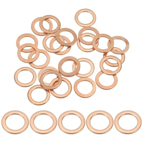 Miniatura 41 de PATIKIL Anilla de arandela de cobre M4, 25 piezas, 4mm ID 8mm OD 1mm de espesor, arandela plana métrica de sello de cobre para tornillos, pernos