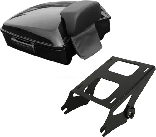 Miniatura 19 de XMT-MOTO King Tour Trunk + almohadilla de respaldo envolvente+estante de montaje negro+accesorios de acoplamiento para Harley Touring Road King Road