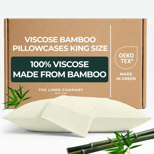 Miniatura 11 de Juego de 2 fundas de almohada tamaño King de viscosa de bambú 100% cultivadas orgánicamente, refrescantes y transpirables, suaves como la seda