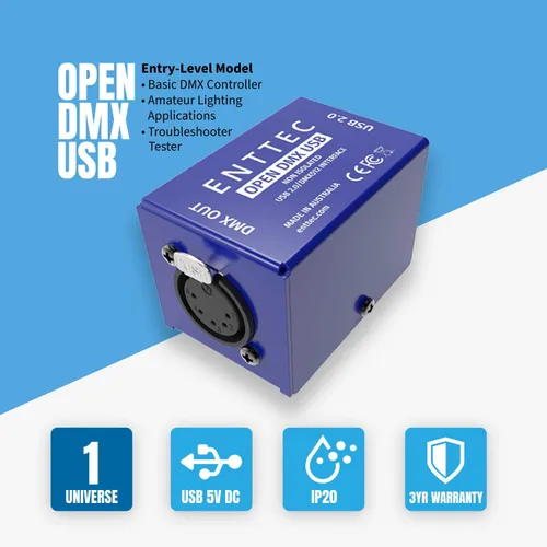 Miniatura 8 de Enttec Open DMX USB 70303 Interfaz de Iluminación - Código Abierto/Solo Hardware - Modelo de Nivel de Entrada