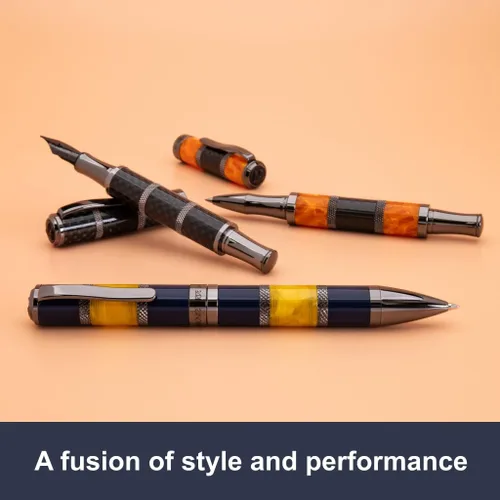 Miniatura 6 de Monteverde USA Regatta Sport - Bolígrafo deportivo, azul/amarillo, barril de fibra de carbono y resina, instrumento de escritura de lujo recargable