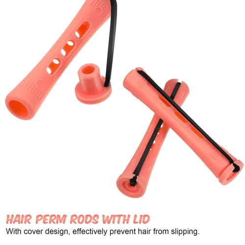Miniatura 4 de WILLBOND 60 varillas cortas permanentes de cabello natural con banda de goma elástica, kit de ondas frías de plástico antideslizante para mujer