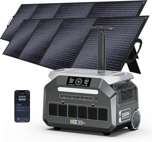 Miniatura 12 de Estación de energía portátil IEE de 3200 W P3200, generador solar de 2048 Wh, carga de CA de 1800 W y carga solar de 1000 W, estación de energía