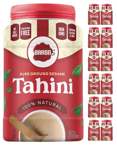 Miniatura 3 de Baron's Kosher 100% Pure Ground Sesame Tahini 16-ounce Jars (1 Pound (Pack of 1))