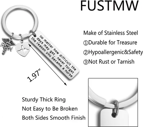 Miniatura 3 de FUSTMW Regalo para enfermera, llavero de enfermería, regalo de graduación, joyería médica, regalo inspirador para enfermeras