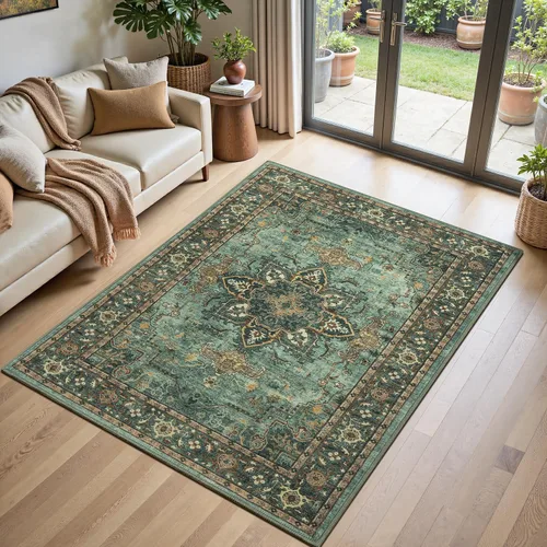 Miniatura 54 de Lofus 8x10 Alfombras de área para sala de estar, alfombra de área lavable, alfombras para dormitorio, cocina, alfombra vintage boho, alfombra suave