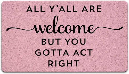 Miniatura 12 de JINYO Funny Bar Door Mat, Group Therapy Practiced Here Doormat Home Bar Man Cave Lounge Pub Club Party, Funny Beer and Cocktails Welcome Mat for