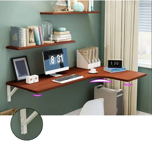 Miniatura 3 de Mesa esquinera plegable multifuncional para ordenador, mesa de comedor flotante, banco de trabajo, para cocina, baño, balcón, 10 tamaños