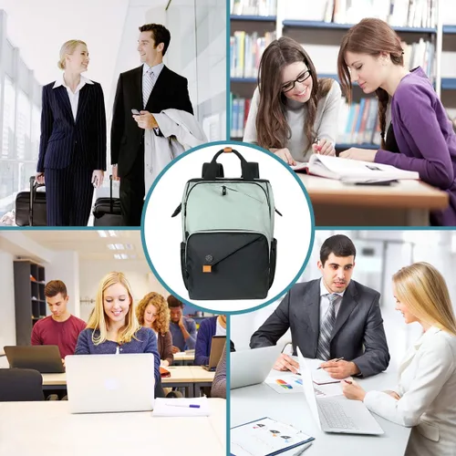 Miniatura 5 de Hap Tim - Mochila para Laptop, Mochila de Viaje para Mujer, Mochila de Trabajo, Verde Negro, Grande, Mochilas de viaje
