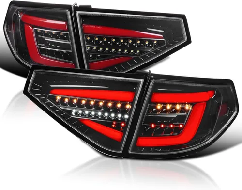 Miniatura 9 de SPEC-D TUNING Luces traseras secuenciales negras con barra LED roja compatible con Subaru Impreza WRX 2008-2014 Hatchback, conjunto de par izquierdo