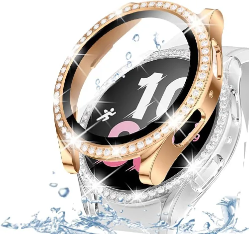 Miniatura 68 de DEALELE Paquete de 1 + 3 fundas y protector de pantalla compatible con Samsung Galaxy Watch FE / 5/4 de 1.575 pulgadas, funda protectora