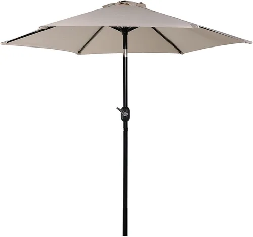 Miniatura 17 de Sunnydaze 9 pies Parasol de Patio de aluminio con inclinación y manivela, Contemporáneo, Beige