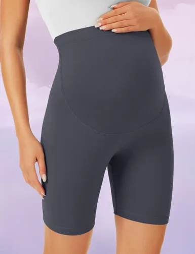 Miniatura 6 de BONVIGOR Pantalones cortos de maternidad sobre el vientre, para entrenamiento, yoga, atlético, embarazo, pantalones cortos de descanso