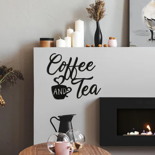 Miniatura 5 de Ferraycle Letrero de Café de Metal para Colgar en la Pared, Arte de Pared 12 x 10.2 Pulgadas, Decoración de Pared Negra, Letrero de Café para Bar